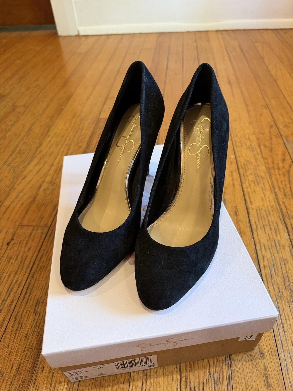 Jessica Simpson Womens Sz 9.5 Blk Suede Stiletto Pumps